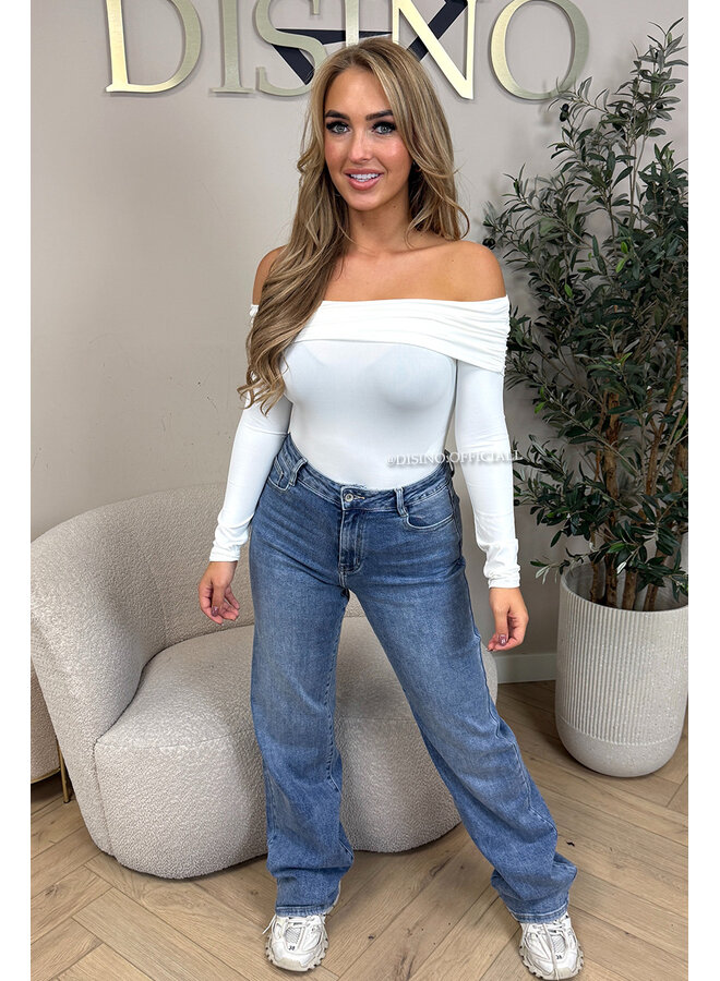 BLUE - 'WINCHESTER' - SUPER STRETCH EXTRA LONG WIDE LEG JEANS