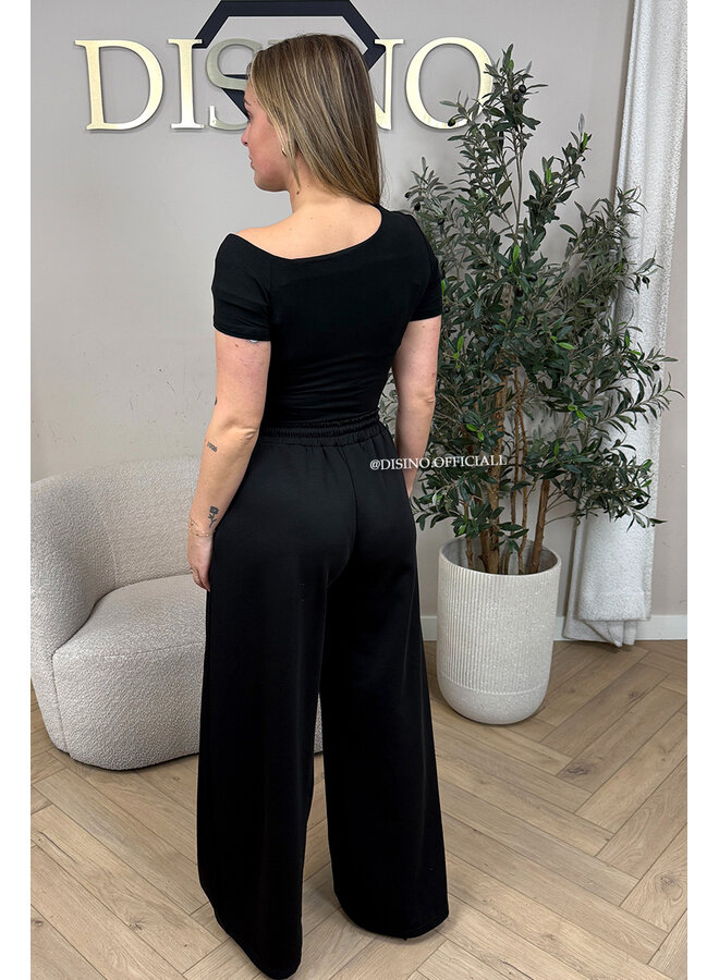 BLACK - 'PALAZZO JOGGER' - PREMIUM QUALITY PALAZZO JOGGER