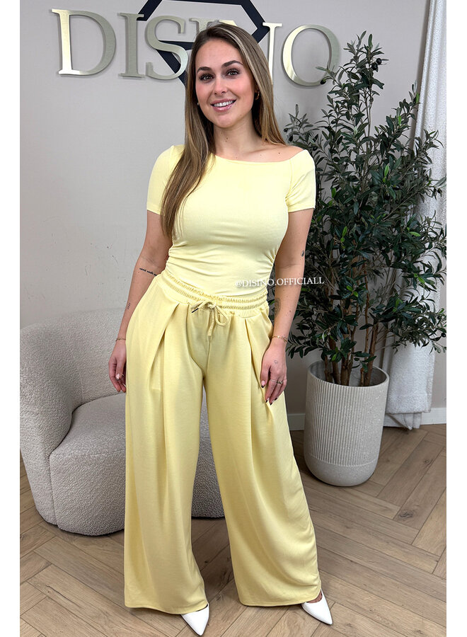 YELLOW - 'PALAZZO JOGGER' - PREMIUM QUALITY PALAZZO JOGGER