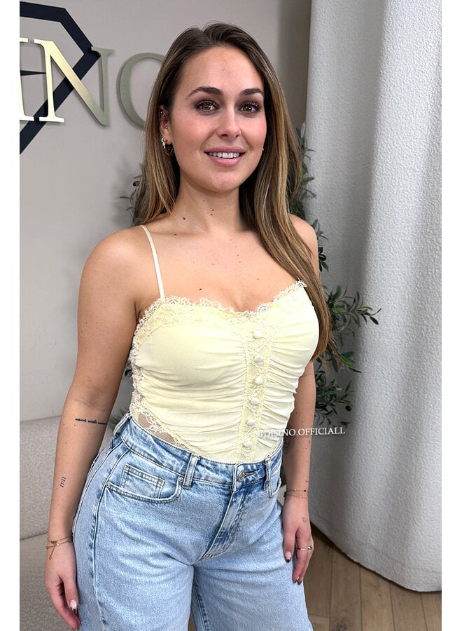 YELLOW - 'JULIËT BODY' - LACE DETAILS BODYSUIT