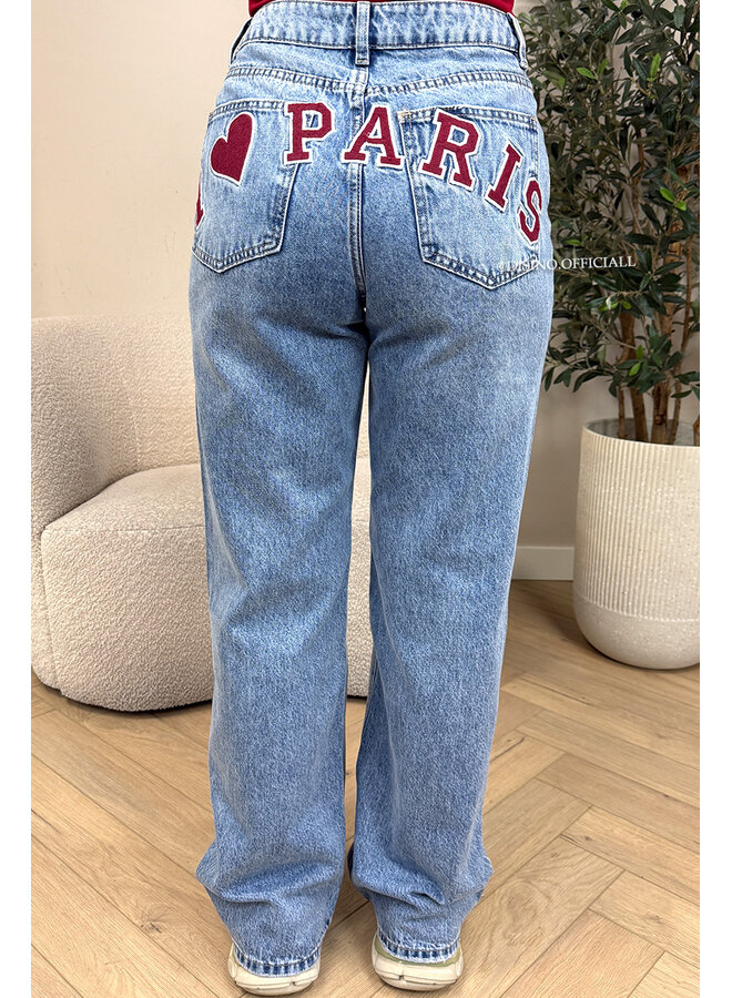 BLUE - 'PARIS JEANS' - LOVE PARIS HIGH WAIST JEANS [NO STRETCH]