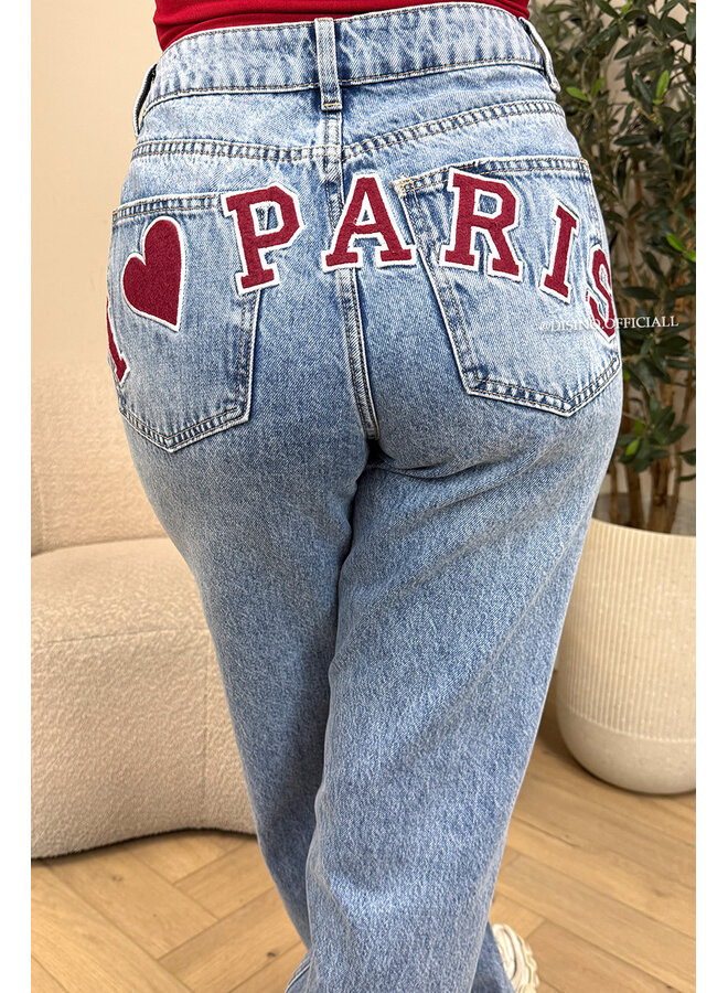 BLUE - 'PARIS JEANS' - LOVE PARIS HIGH WAIST JEANS [NO STRETCH]