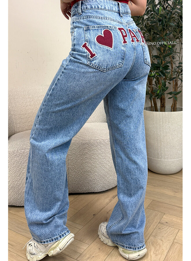 BLUE - 'PARIS JEANS' - LOVE PARIS HIGH WAIST JEANS [NO STRETCH]