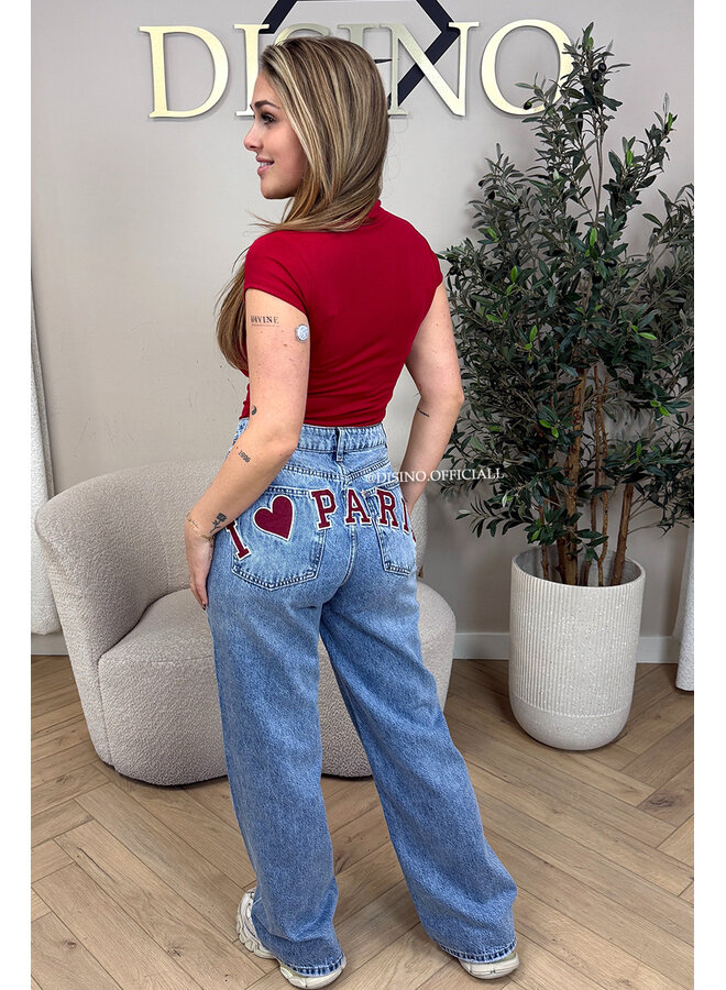 BLUE - 'PARIS JEANS' - LOVE PARIS HIGH WAIST JEANS [NO STRETCH]