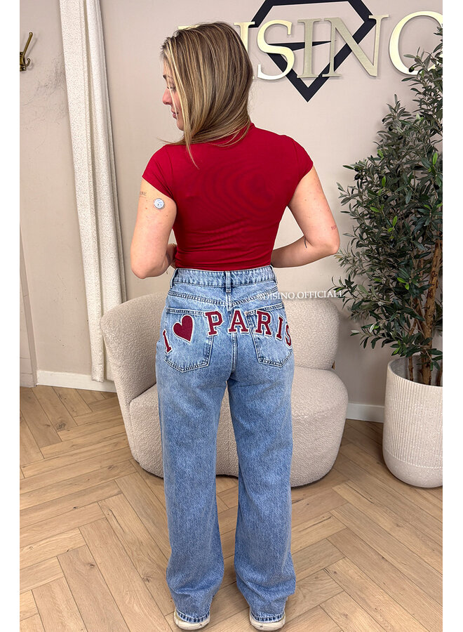 BLUE - 'PARIS JEANS' - LOVE PARIS HIGH WAIST JEANS [NO STRETCH]