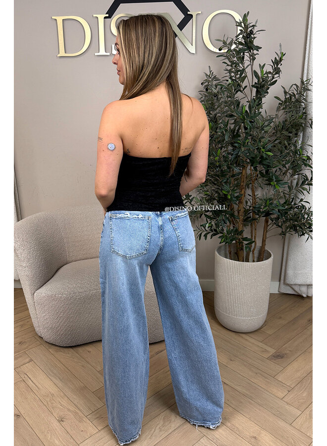 BLACK - 'AMORA TOP' - STRETCH LACE CORSET TOP