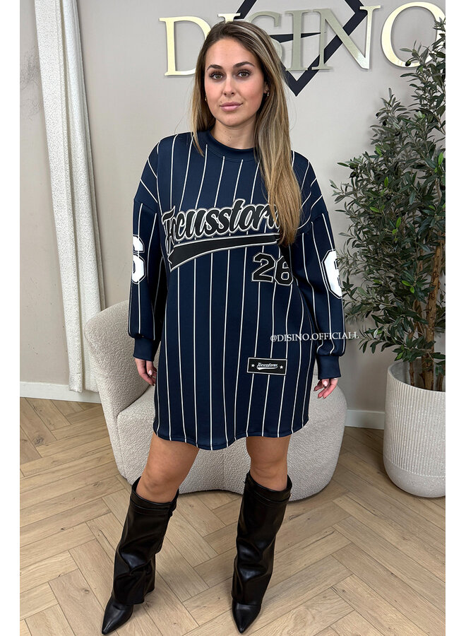 NAVY BLUE - 'FOCUSSTORM DRESS' - INSPIRED JERSEY SWEATER DRESS