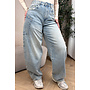 DIRTY LIGHT BLUE - 'BALLOON CARGO JEANS' - STRETCH VIRAL BALLOON LEG JEANS