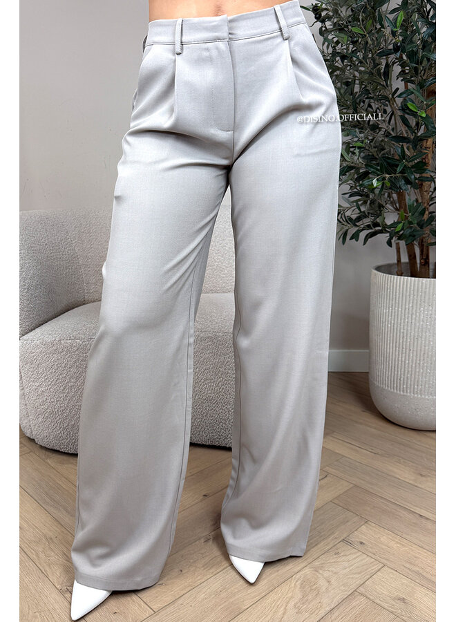 TAUPE - 'MISCHA PANTALON' - PREMIUM QUALITY WIDE LEG PANTALON