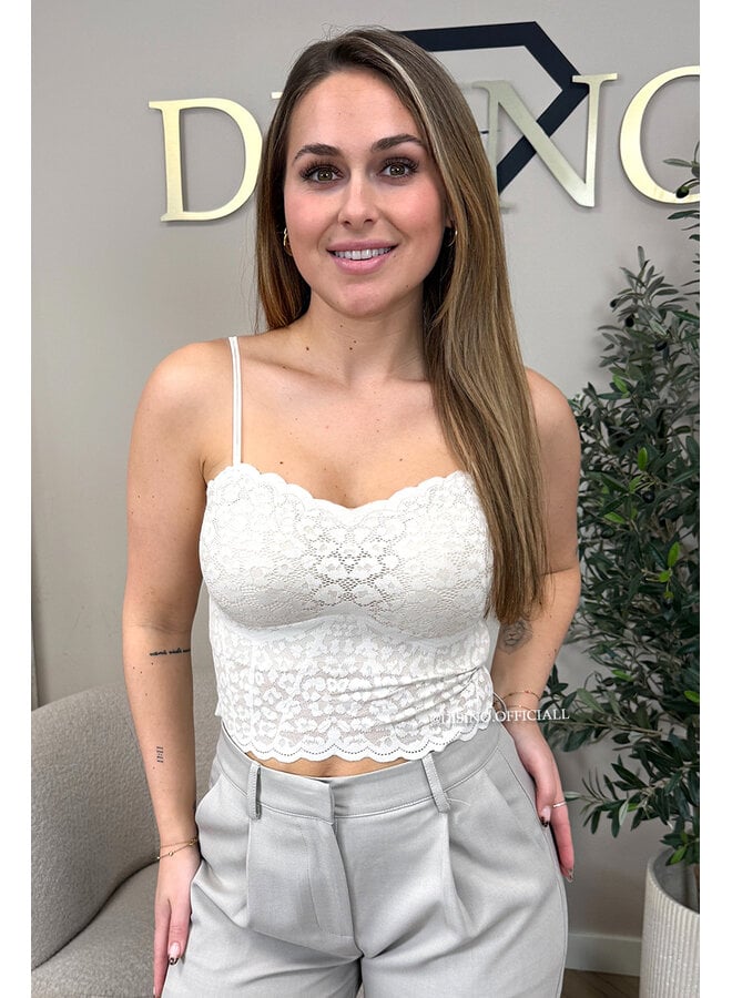 NUDE - 'LOVA TOP' - LEO LACE SHAPING BRALETTE TOP