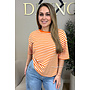 ORANGE - 'LEONI SHORTSLEEVE TEE' - STRIPED OVERSIZED TEE