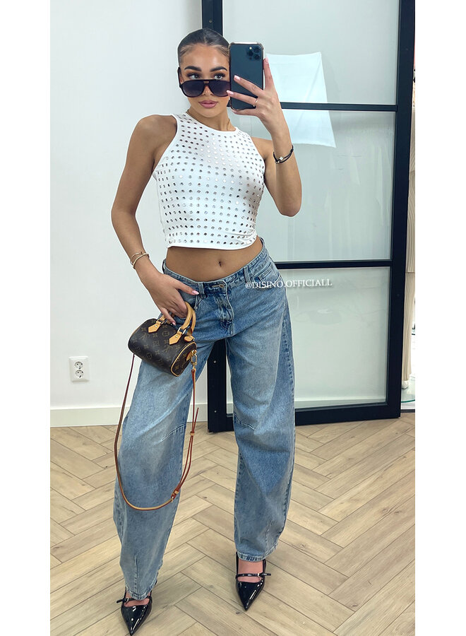 WHITE - 'LYNN RACER' - VIRAL MIRROR RACER TOP