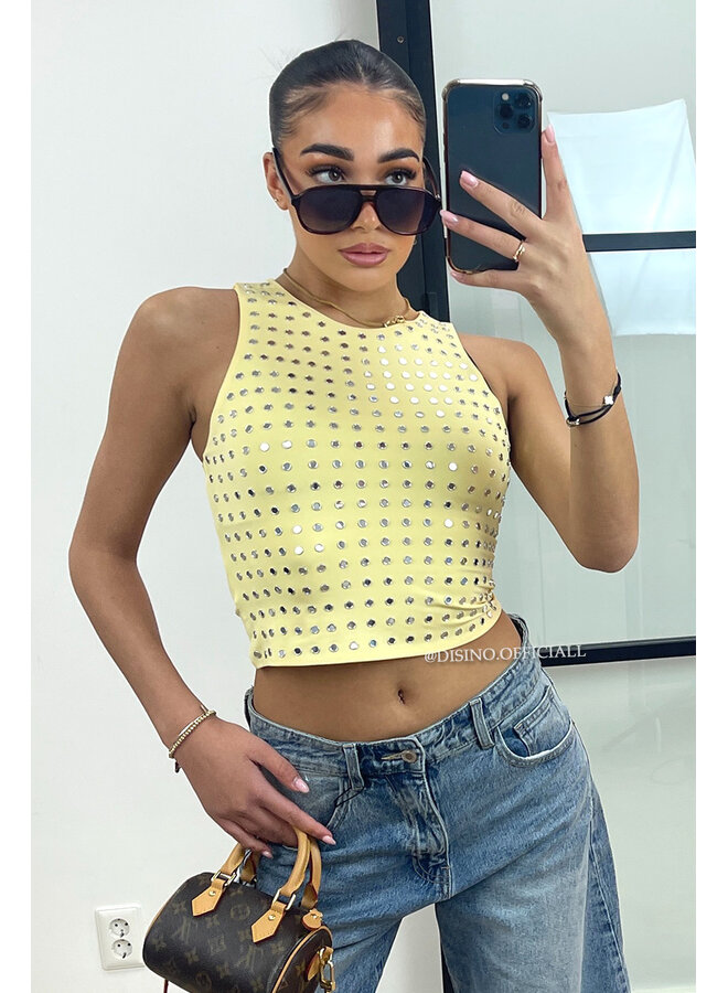 YELLOW - 'LYNN RACER' - VIRAL MIRROR RACER TOP