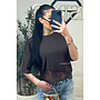 CHOCO - 'ELODIE TEE' - ASSYMETRIC CROPPED LACE TEE