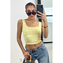YELLOW - 'LYNN TOP' - VIRAL MIRROR CROPPED TOP
