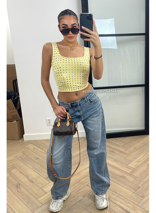 YELLOW - 'LYNN TOP' - VIRAL MIRROR CROPPED TOP