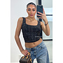 BLACK - 'LYNN TOP' - VIRAL MIRROR CROPPED TOP