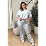 GREY - 'DOMINIQUE SET' - OVERSIZED TOP + PANTS TWO PIECE SET