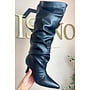 BLACK - 'LEATHER SLOUCHY BOOTS' - PREMIUM QUALITY PERFECT BOOTS