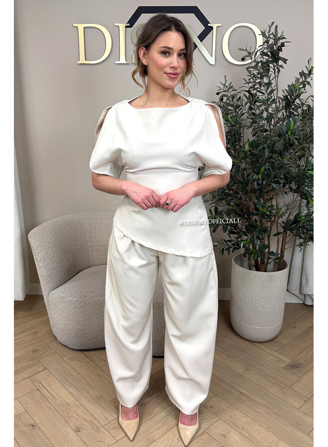 BEIGE - 'ZIYA PANTS' - BALLOON FIT PANTALON