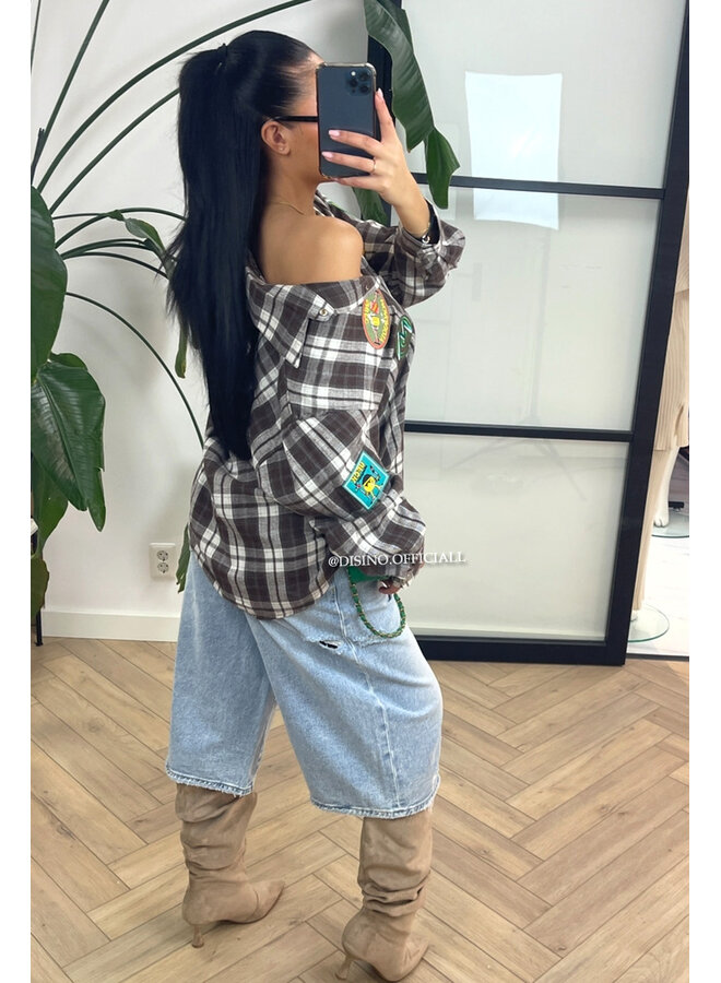 LIGHT BLUE - 'ROWIE BERMUDA' - BAGGY FIT STRETCH SIDE CUT BERMUDA JEANS