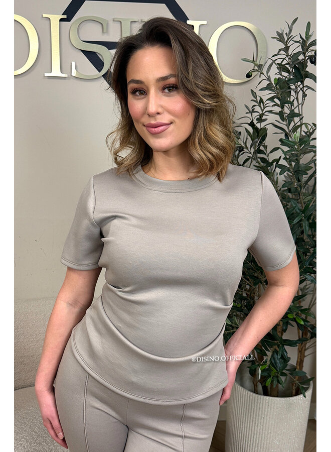 TAUPE - 'SELIN SET' - SNATCHED TOP + PANTS TWO PIECE SET