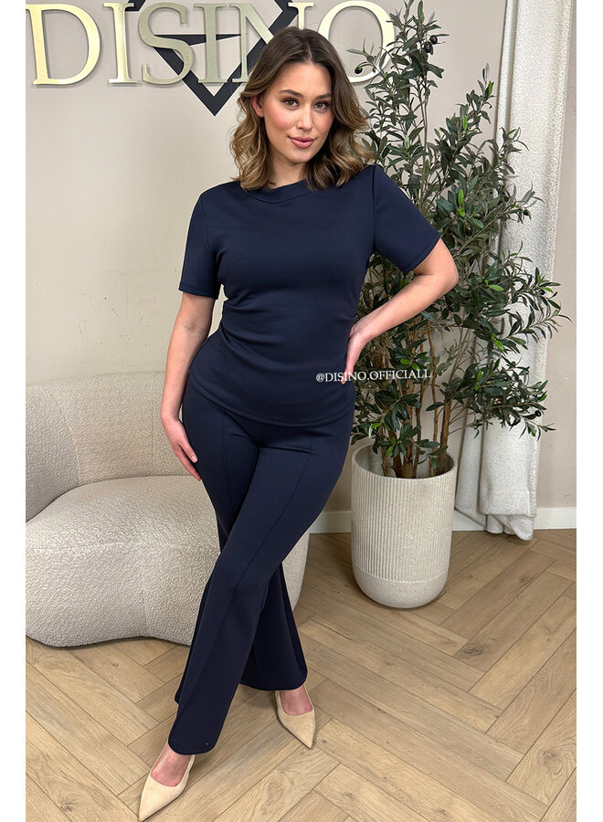 NAVY BLUE - 'SELIN SET' - SNATCHED TOP + PANTS TWO PIECE SET
