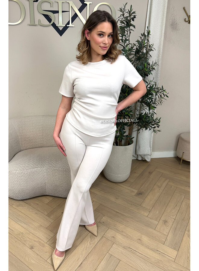 BEIGE - 'SELIN SET' - SNATCHED TOP + PANTS TWO PIECE SET