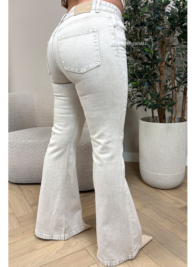 BEIGE - 'FALLONY JEANS' - HIGH WAIST FLARED JEANS