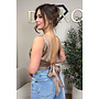 CHAMPAGNE - 'KATE TOP' - SATIN OPEN BACK TOP