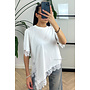 WHITE - 'LINA TEE' - LONG ASSYMETRIC LACE TEE
