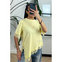 YELLOW - 'LINA TEE' - LONG ASSYMETRIC LACE TEE