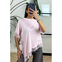 PINK - 'LINA TEE' - LONG ASSYMETRIC LACE TEE