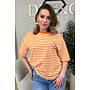 ORANGE - 'LEONI SHORTSLEEVE TEE' - STRIPED OVERSIZED TEE