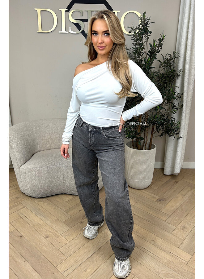 GREY - 'BALLOON JEANS' - STRETCH VIRAL BALLOON LEG JEANS