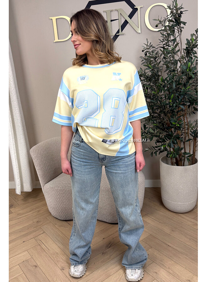 YELLOW - '28 JERSEY' - OVERSIZED JERSEY TEE