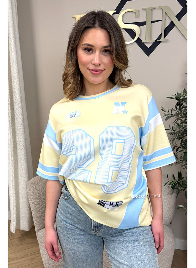 YELLOW - '28 JERSEY' - OVERSIZED JERSEY TEE