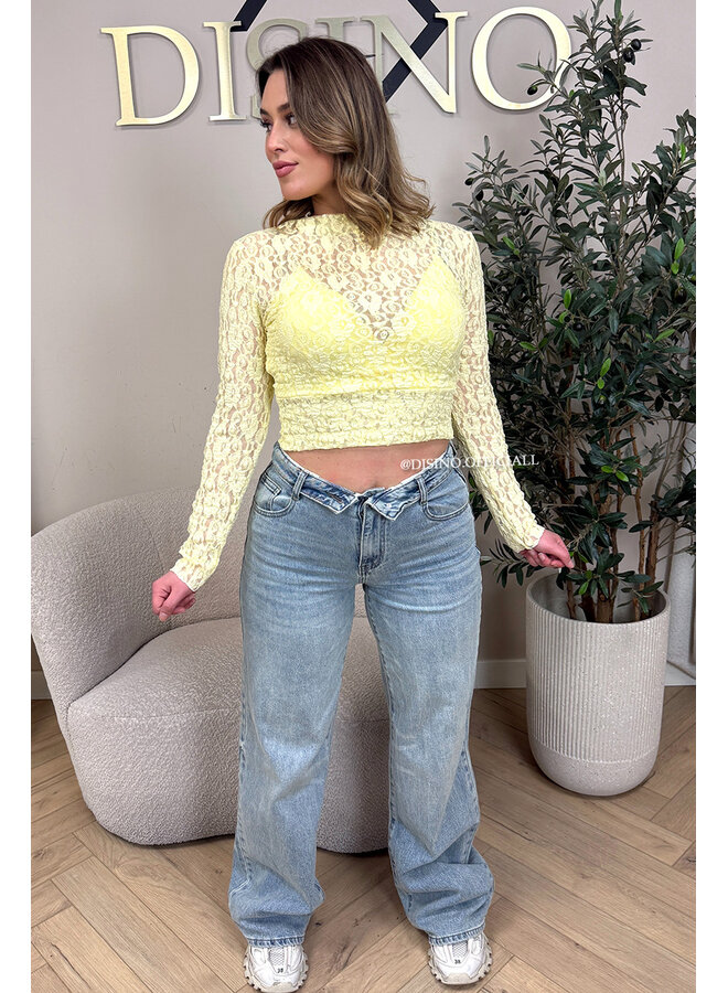 YELLOW - 'SELENA V2 TOP' - LACE TOP + TOP INSIDE