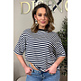 NAVY/WHITE - 'LEONI SHORTSLEEVE TEE' - STRIPED OVERSIZED TEE