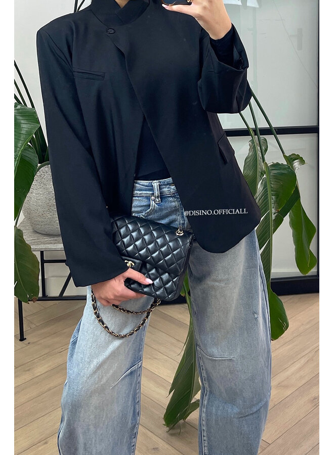 BLACK - 'NORA BLAZER' - VIRAL BUTTON BLAZER