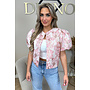 PINK - 'JAIMY TOP' - BUTTON UP EXCLUSIVE JACQUARD PRINT JACKET