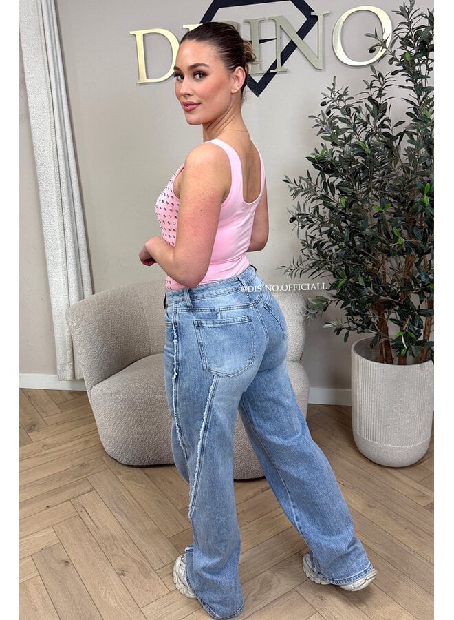 PINK - 'LYNN BODY' - VIRAL MIRROR STUDS BODYSUIT