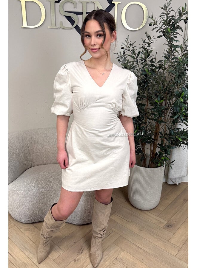 BEIGE - 'DILAYLA DRESS' - OPEN BACK DRESS