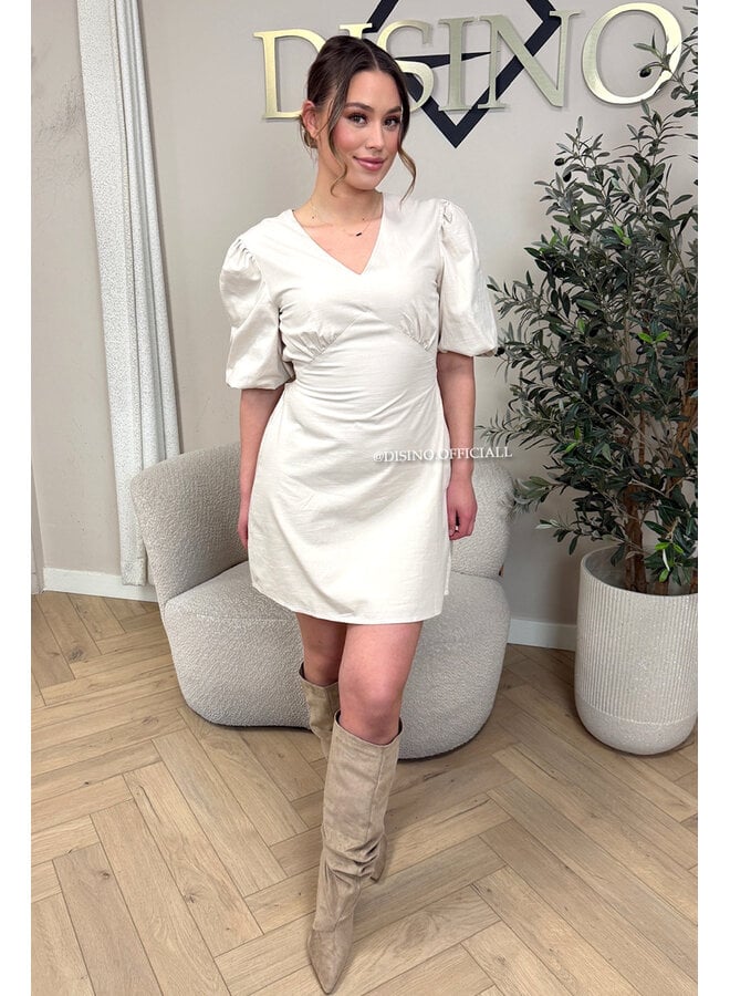 BEIGE - 'DILAYLA DRESS' - OPEN BACK DRESS