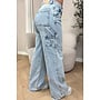 VINTAGE BLUE - 'CARPENTER JEANS' - STRETCH WIDE LEG CARGO JEANS