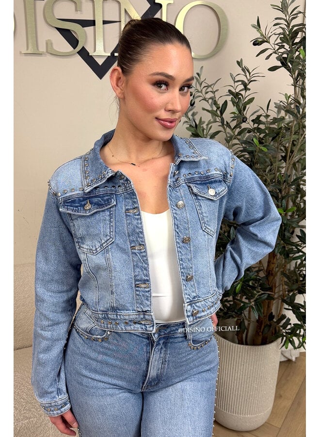 BLUE - 'RAVEN JACKET' - STUDS EXCLUSIVE DENIM JACKET
