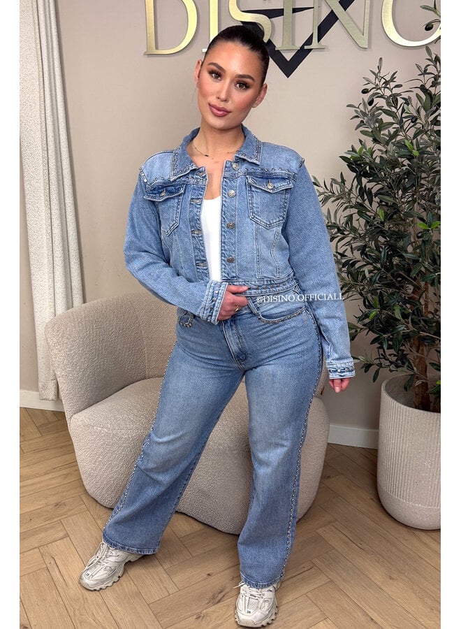 BLUE - 'RAVEN JACKET' - STUDS EXCLUSIVE DENIM JACKET