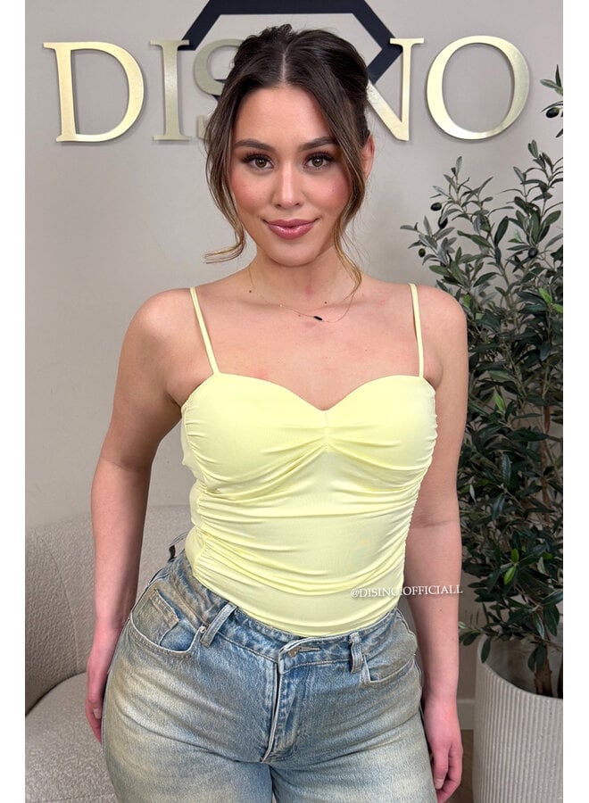 YELLOW - 'SCARLETT BODY' - SKIMMS INSPIRED RUCHED BODYSUIT