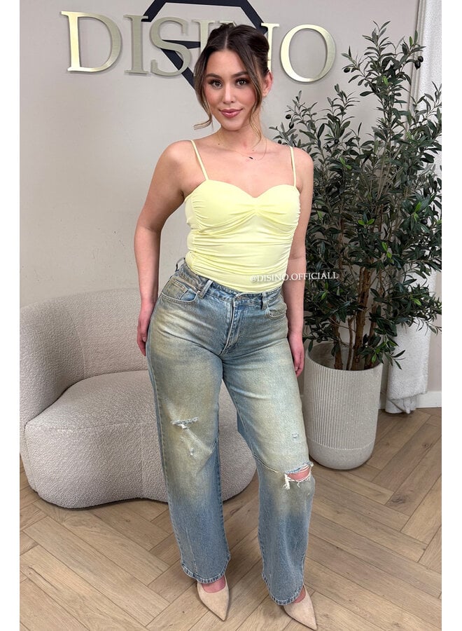 YELLOW - 'SCARLETT BODY' - SKIMMS INSPIRED RUCHED BODYSUIT