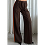 CHOCO/ORANGE - 'QUINTY PANTS' - STRIPED COMFY PANTALON